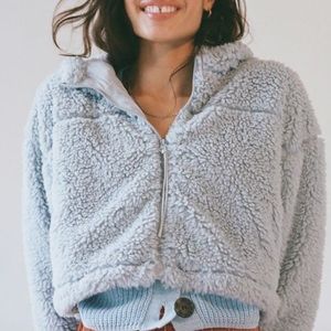 NWT BDG cropped teddy bear hoody jacket